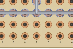 Long return along row O: O5–O9.