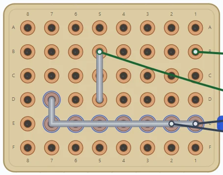 Trace copper, explicit solder paths or breadboard groups; a visual crossing is not a connection.